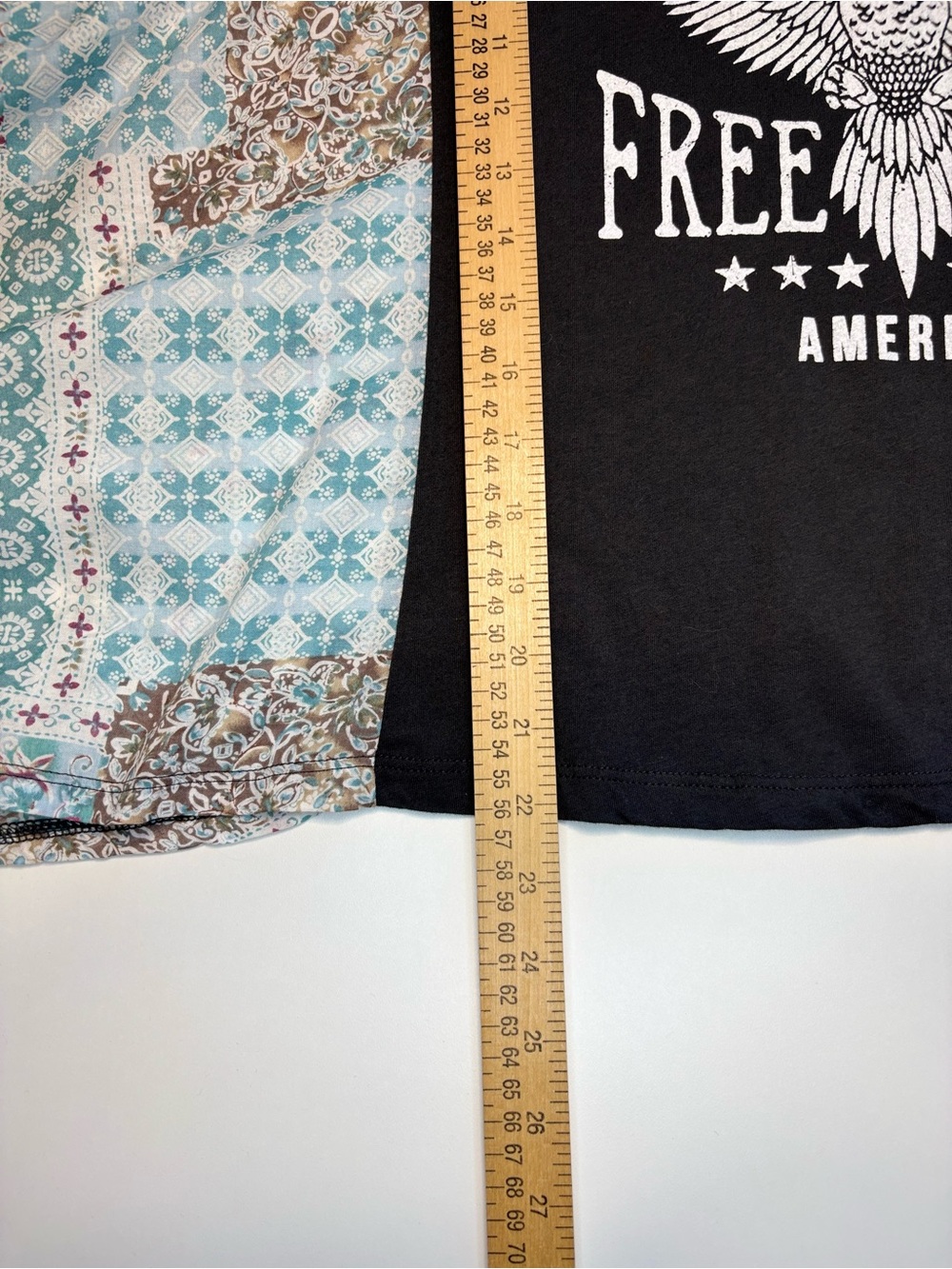Zutter Free Bird America Graphic Sheer Boho Kaftan Top M - Picture 8 of 9